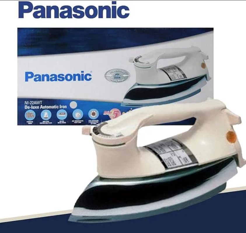Panasonic NI-22AWT Heavy Weight Dry Iron – 1000W Powerful Performance (White)