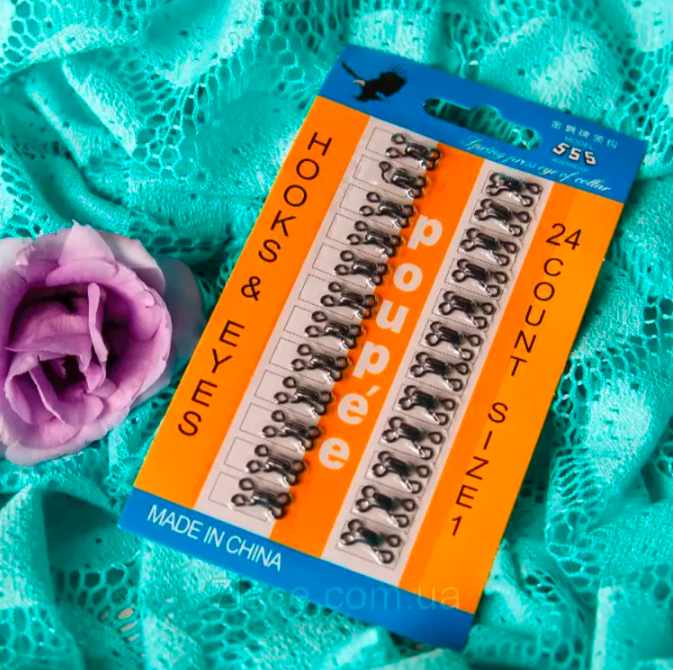 24-Pack Metal Hook & Eye Fasteners – Ladies Garment & Dress Accessories