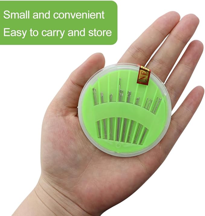 “Premium Hand Sewing Needles – Large Eye Stitching Needle Box Set for Hand Sewing, Repair & Embroidery (1 Box)”