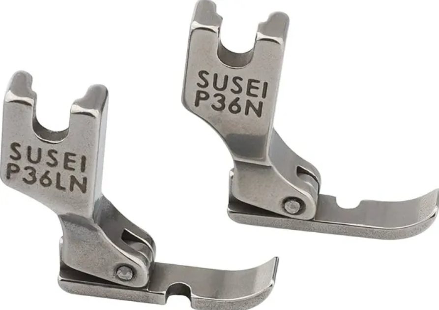 “Jucki P351 Presser Foot – Standard/Piping Foot L+R for Straight Stitch Sewing (Silver)”