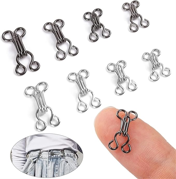 24-Pack Metal Hook & Eye Fasteners – Ladies Garment & Dress Accessories