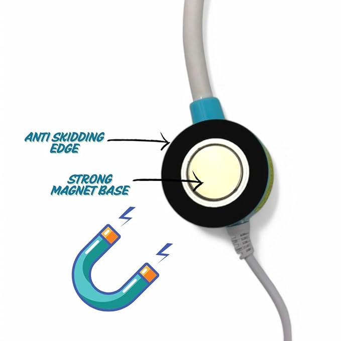 “Ring LED Sewing Machine Light – Flexible Silicone Gooseneck with Magnetic Base & Adjustable Brightness”