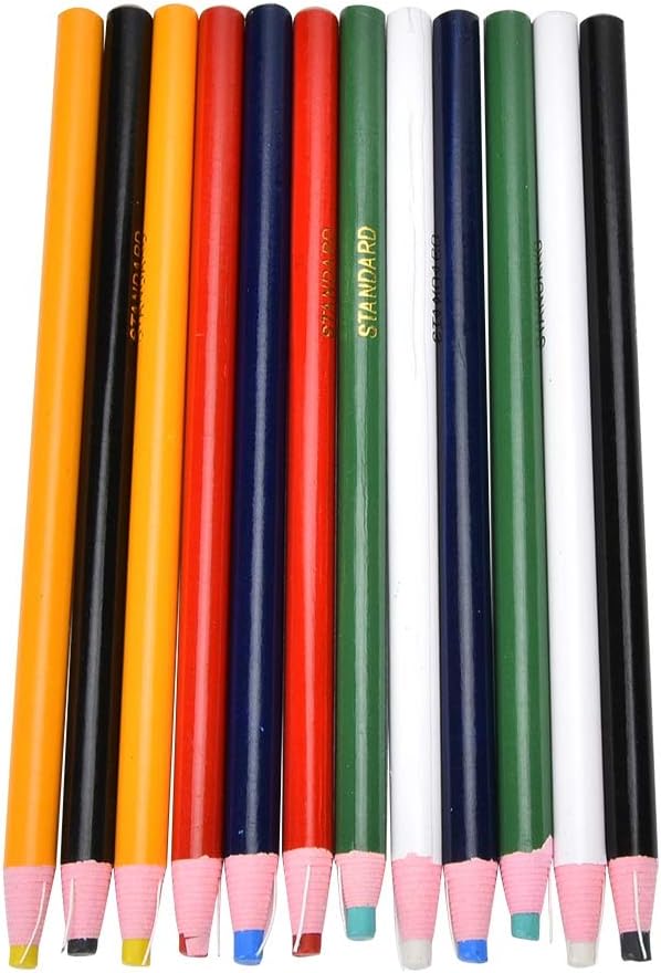 3-Pc China Markers / Kherya Wax Pencil – Multicolor Pull-String Grease Chalk for Tailor Marking