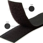 3 Yards Velcro Tape Set – Male & Female Hook Loop with Double-Sided Adhesive | 1-Inch Black High-Quality Fastening Tape