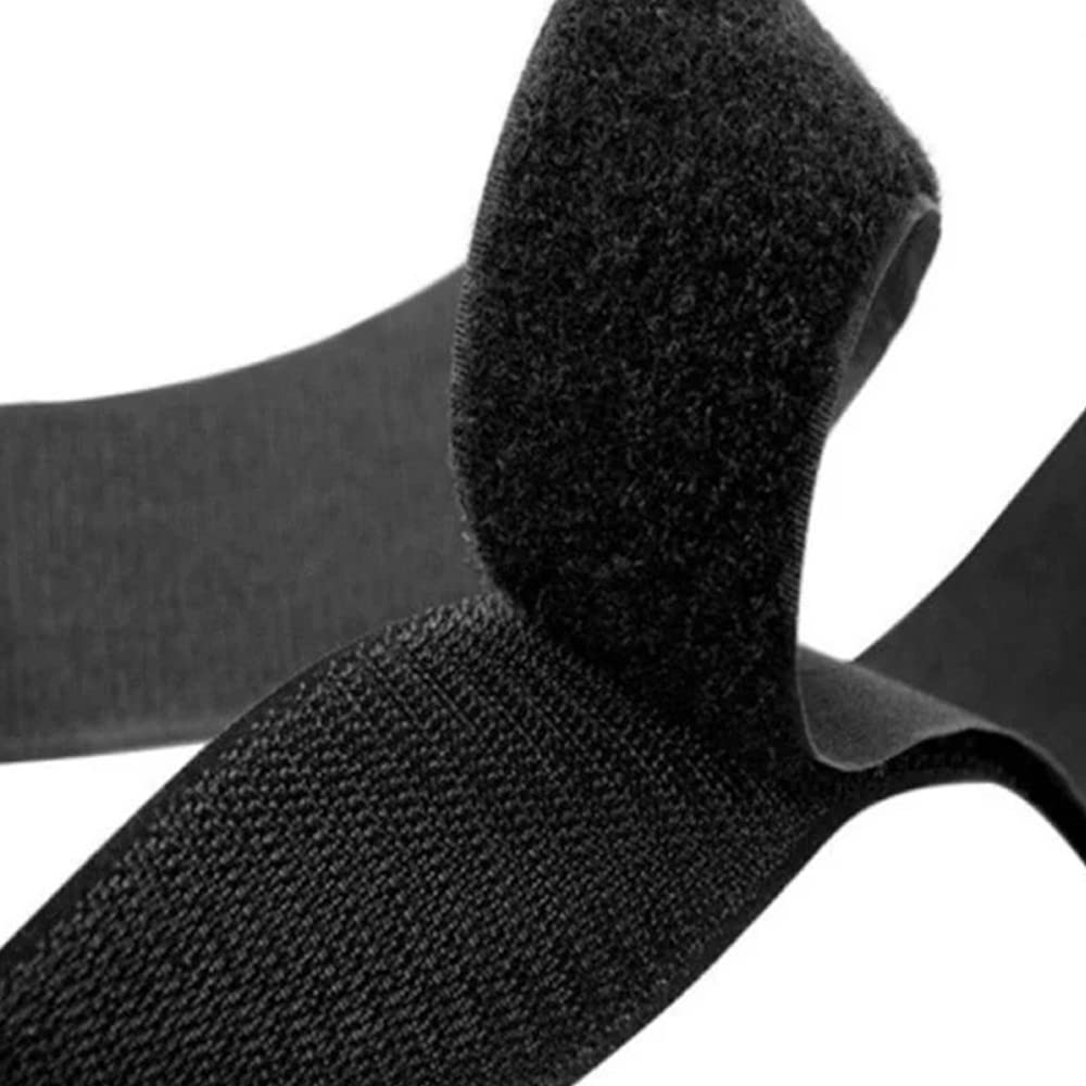 3 Yards Velcro Tape Set – Male & Female Hook Loop with Double-Sided Adhesive | 1-Inch Black High-Quality Fastening Tape