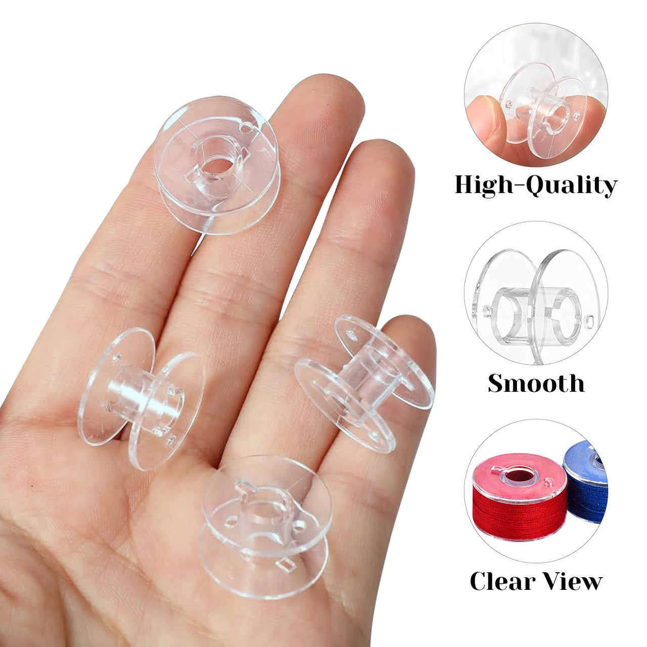 “High-Quality Plastic Bobbins – Durable & Smooth Threading for Home Sewing Machines (Pack of 12)”