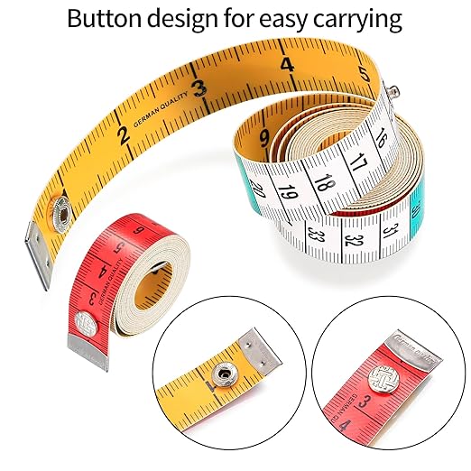 Tich Button Measuring Tape – High-Quality Tape for Body, Fabric & Tailoring with Snap Fasteners