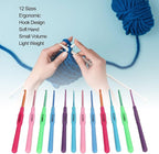 12-Piece Ergonomic Crochet & Embroidery Needle Kit – 6 Colors Multi-Size DIY Knitting & Handicraft Tools