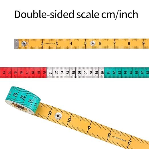 Tich Button Measuring Tape – High-Quality Tape for Body, Fabric & Tailoring with Snap Fasteners