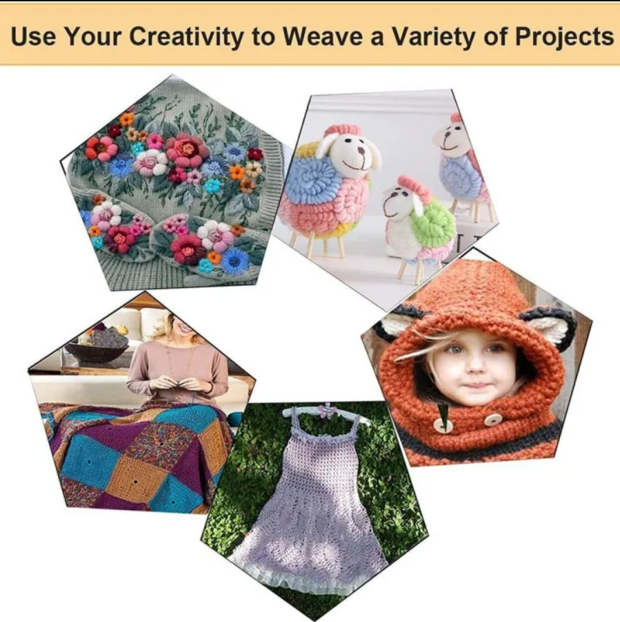 12-Piece Ergonomic Crochet & Embroidery Needle Kit – 6 Colors Multi-Size DIY Knitting & Handicraft Tools