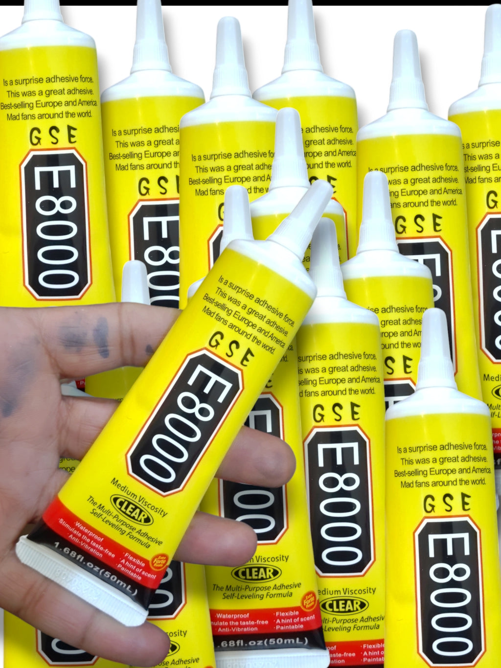 Imported High Quality E8000 Glue – 50ml Multipurpose Strong Adhesive for DIY, Jewelry, Crafts & Touch Screen Repair