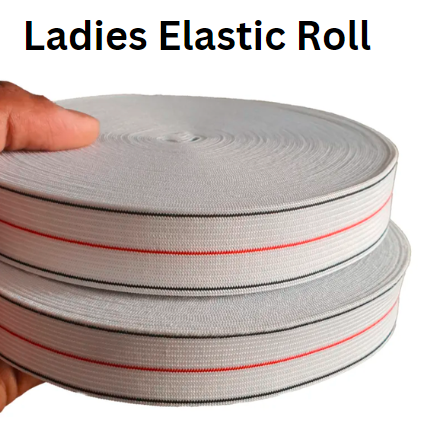 “Ladies Elastic Roll – High-Quality Elastic for Trousers & Shalwar (1” & 1.25” x 22 Yards)”