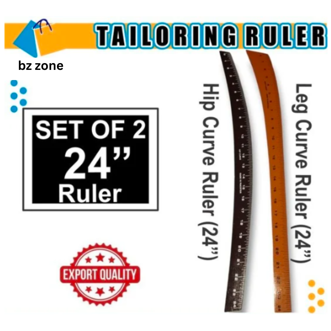 “2-Pcs Wooden Hip & Leg Curve Scale Set – Tailor Cutting & Measuring Tool for T-Shirts, Trousers & Pajamas”